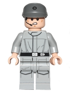 Lego, Minifigure, Star Wars, Episode 4/5/6, Imperial Crew - Dark Bluish Gray Cap, Plain Arms, SW0584