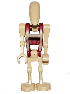 Lego, Minifigure, Star Wars, Security Battle Droid - Dark Red Torso with Tan Insignia, Angled Arm and Straight Arm, SW0600