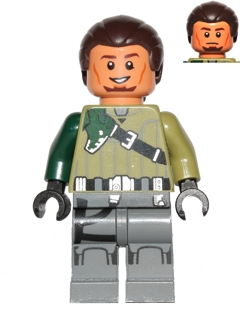 Lego, Minifigure, Star Wars, Kanan Jarrus - Dark Brown Hair and Eyebrows, SW0602
