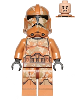 Lego, Minifigure, Star Wars, Clone Trooper (Phase 2) - Geonosis Camouflage, Scowl, SW0606