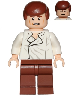 Lego, Minifigure, Star Wars, Han Solo, Reddish Brown Legs without Holster Pattern, Dual Sided Head, Cheek Lines, SW0612