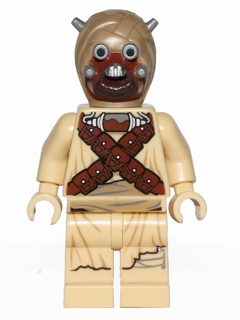 Lego, Minifigure, Star Wars, Star Wars Episode 4/5/6, Tusken Raider, Head Spikes, Crossed Belts, SW0620