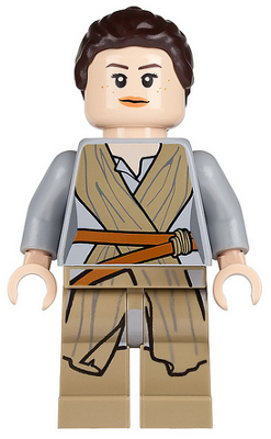 Lego, Minifigure, Star Wars, Rey - Dark Tan Tied Robe, SW0677