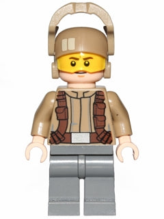 Lego, Minifigure, Star Wars, Episode 7, Resistance Trooper, Tan Jacket, Frown, Furrowed Eyebrows, SW0697