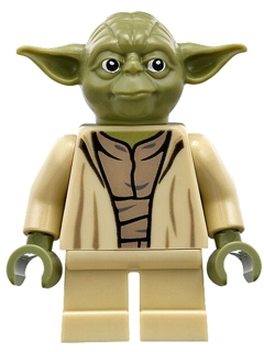 Lego, Minifigure, Star Wars, Yoda, Olive Green, Open Robe with Large Creases, SW0707