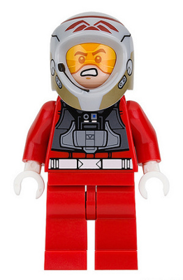 Lego, Minifigure, Star Wars, Rebel Pilot A-wing (Open Helmet, Red Jumpsuit), SW0757