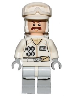 Lego, Minifigure, Star Wars, Hoth Rebel Trooper White Uniform (Moustache), sw0760