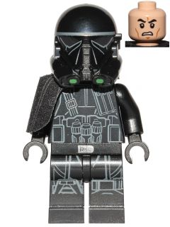 Lego, Minifigure, Star Wars, Imperial Death Trooper - Black Armor with Ammo Pouch and Grenades, Pauldron (Specialist / Commander), sw0796