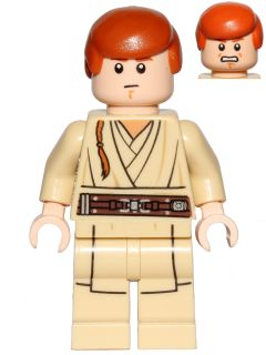 Lego, Minifigure, Star Wars, Episode 1, Obi-Wan Kenobi (Young, Printed Legs, without Cape), SW0812