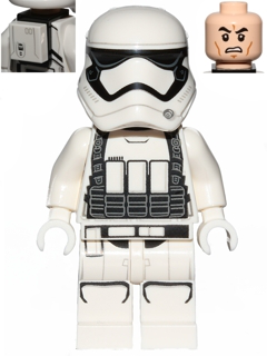 Lego, Minifigure, Star Wars, First Order Heavy Assault Stormtrooper, Rounded Mouth Pattern, Backpack, sw0842