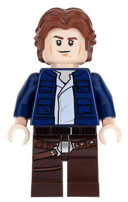 Lego, Minifigure, Star Wars, Star Wars Episode 4/5/6, Han Solo, Dark Brown Legs with Holster Pattern, Dark Blue Jacket, Wavy Hair, SW0879