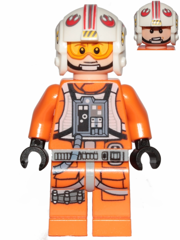 Lego, Minifigure, Star Wars, Episode 4/5/6, Luke Skywalker (Pilot, Printed Legs, Visor Up / Down), SW0991