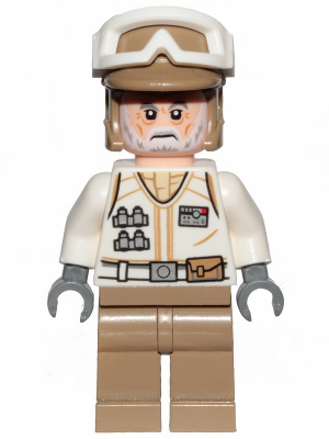 Lego, Minifigure, Star Wars, Hoth Rebel Trooper White Uniform, Dark Tan Legs (White Beard), SW1014