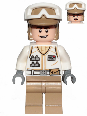 Lego, Minifigure, Star Wars, Hoth Rebel Trooper White Uniform, Dark Tan Legs (Open Mouth Smile), SW1016