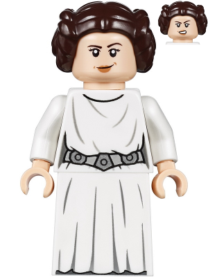 Lego, Minifigure, Star Wars, Star Wars Episode 4/5/6, Princess Leia, White Dress, Detailed Belt, Skirt Part,SW1036