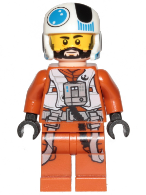 Lego, Minifigure, Star Wars, Episode 9, Temmin 'Snap' Wexley - Medium Nougat Lines Under Eyes and Chin, SW1047