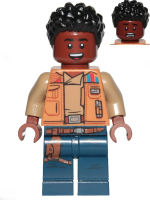 Lego, Minifigure, Star Wars, Finn - Medium Nougat Jacket, Dark Blue Legs with Holster, SW1066