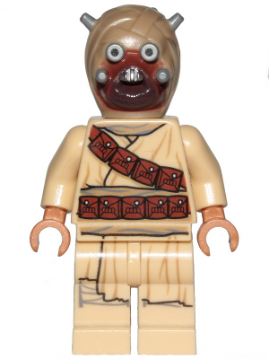 Lego, Minifigure, Star Wars, Tusken Raider - Head Spikes, Diagonal Belt, SW1074