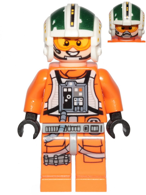 Lego, Minifigure, Star Wars, Wedge Antilles - Printed Legs, Three Bullets SW1081