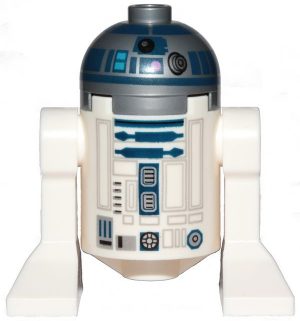 Lego, Minifigure, Star Wars, Astromech Droid, R2-D2 - Flat Silver Head, Dark Pink Dots and Large Receptor, sw1085