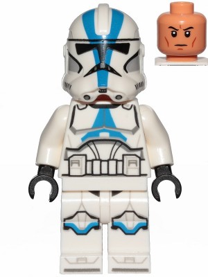 Lego, Minifigure, Star Wars, Clone Trooper, 501st Legion (Phase 2) - White Arms, Nougat Head, SW1094