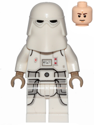 Lego, Minifigure, Star Wars, Snowtrooper, Printed Legs, Dark Tan Hands, Frown, SW1102