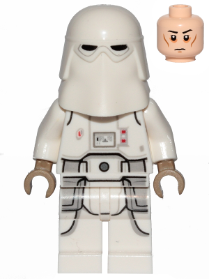 Lego, Minifigure, Star Wars, Snowtrooper, Printed Legs, Dark Tan Hands, Cheek Lines, Frown, SW1103