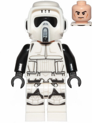 Lego, Minifigure, Star Wars, Imperial Scout Trooper - Male, Dual Molded Helmet, Light Nougat Head, Cheek Lines, SW1116