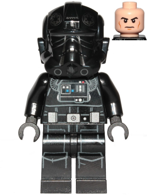 Lego, Minifigure. Star Wars, Imperial TIE Fighter Pilot - Light Nougat Head, Frown, SW1138