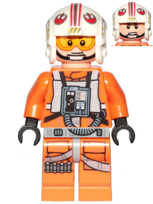 Lego, Minifigure, Star Wars, Rebels, Star Wars Episode 4/5/6, Luke Skywalker, Pilot, Printed Legs, Visor Up / Down, Askew Front Panel, SW1139
