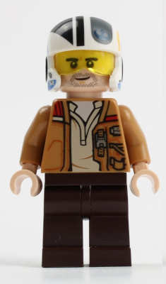 Lego, Minifigure, Star Wars, Poe Dameron (Medium Nougat Jacket, Helmet), SW1145