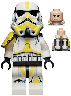 Lego, Minifigure, Star Wars, The Mandalorian, Imperial Artillery Stormtrooper, Male, Light Nougat Head, Cheek Lines, SW1157