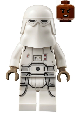 Lego, Minifigure, Star Wars, Star Wars Episode 4/5/6, Snowtrooper - Male, Printed Legs, Dark Tan Hands, Reddish Brown Head, Grimace, sw1149 (Copy)