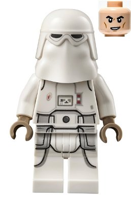 Lego, Minifigure, Star Wars, Snowtrooper, Printed Legs, Dark Tan Hands, Cheek Lines, Lopsided Grin, SW1181