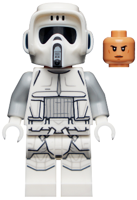 Lego, Minifigure, Star Wars, Imperial Scout Trooper, Hoth - Female, Dual Molded Helmet, Nougat Head, Smirk, SW1182