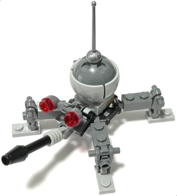 Lego, Minifigure, Star Wars, Dwarf Spider Droid - Dark Bluish Gray Dome, Black Cone 1 x 1, sw1234