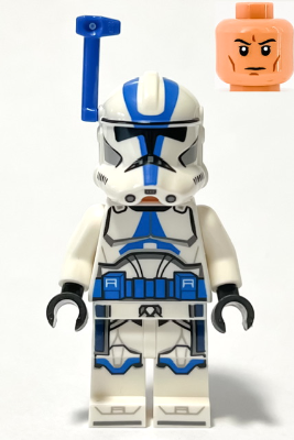 Lego, Minifigure, Star Wars, The Clone Wars, Clone Trooper Officer, 501st Legion, Phase 2, White Arms, Blue Rangefinder, Nougat Head, Helmet with Holes, SW1246