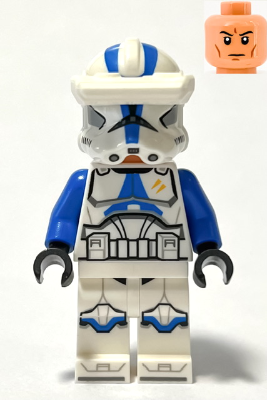 Lego, Minifigure, Star Wars, The Clone Wars, Clone Trooper Specialist, 501st Legion, Phase 2, Blue Arms, Macrobinoculars, Nougat Head, Helmet with Holes, SW1248