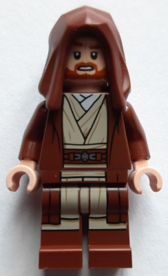 Lego, Minifigure, Star Wars, Star Wars Episode 2, Obi-Wan Kenobi, Reddish Brown Robe and Hood, sw1255
