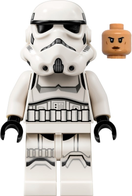 Lego, Minifigure, Star Wars, Imperial Stormtrooper, Female, Dual Molded Helmet with Light Bluish Gray Panels on Back, Shoulder Belts, Nougat Head, SW1275