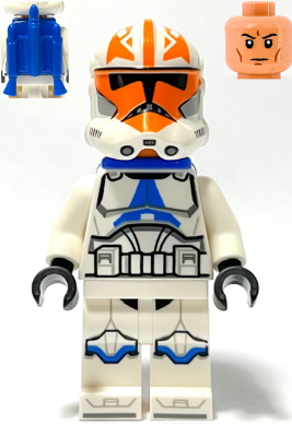 Lego, Minifigure, Star Wars, Clone Trooper, 501st Legion, 332nd Company (Phase 2) - Helmet with Holes and Togruta Markings, Blue Jet Pack, SW1276
