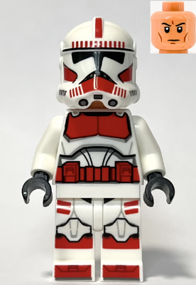 Lego, Minifigure, Star Wars, Clone Shock Trooper, Coruscant Guard (Phase 2) - Nougat Head, sw1305