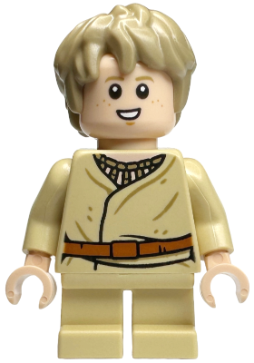 Lego, Minifigure, Star Wars, Episode 1, Anakin Skywalker - Short Legs, Thick Messy Hair, SW1332