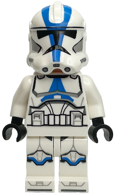 Lego, Minifigure, Star Wars, The Mandalorian, Clone Trooper, 501st Legion (Phase 2) - White Arms, Nougat Head, Helmet with Holes, SW1337