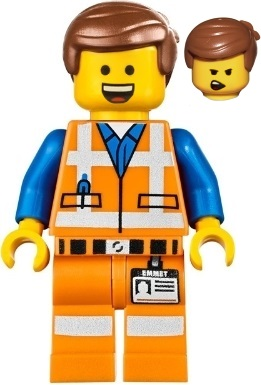 Lego, Minifigure, The Lego Movie, Emmet - Wide Smile with Teeth and Tongue, TLM072