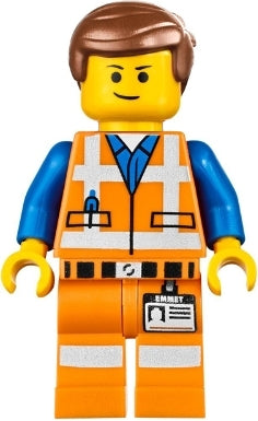 Lego, Minifigure, The Lego Movie, Emmet - Lopsided Closed Mouth Smile, without Piece of Resistance, TLM087