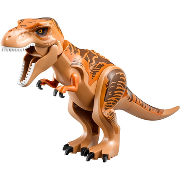 Lego, Minifigure, Jurassic World, Dinosaur Tyrannosaurus rex with Dark Orange Back and Dark Brown Markings, trex04