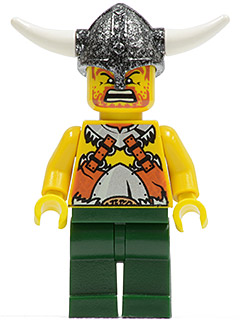 Lego, Minifigure, Vikings, Viking Warrior 6a - Dark Green Hips and Legs, VIK017
