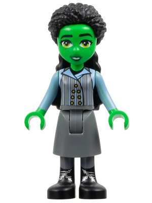 Lego, Minifigure, Friends, Wicked, Elphaba - Mini Doll, Dark Bluish Gray Skirt, Black Boots, wck003