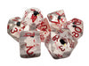 Old School 7 Piece DnD RPG Dice Set: Infused - Ghost - White